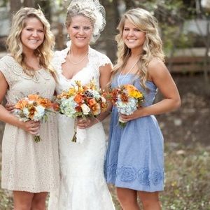 ModCloth Strapless Blue Dress